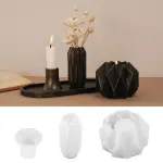 مجموعة قوالب سيليكون متعددة الاستخدامات للقيام بالأعمال اليدوية - 4 قطع لصنع المزهرية، البرطمانات، أدوات المجوهرات، حوامل الشموع الإيبوكسي، القطع الجصي، وشمعة المرآة